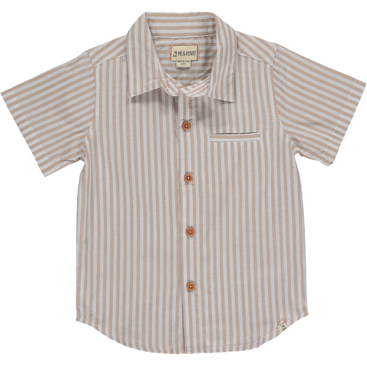 Newport Shirt - Beige/White Stripe