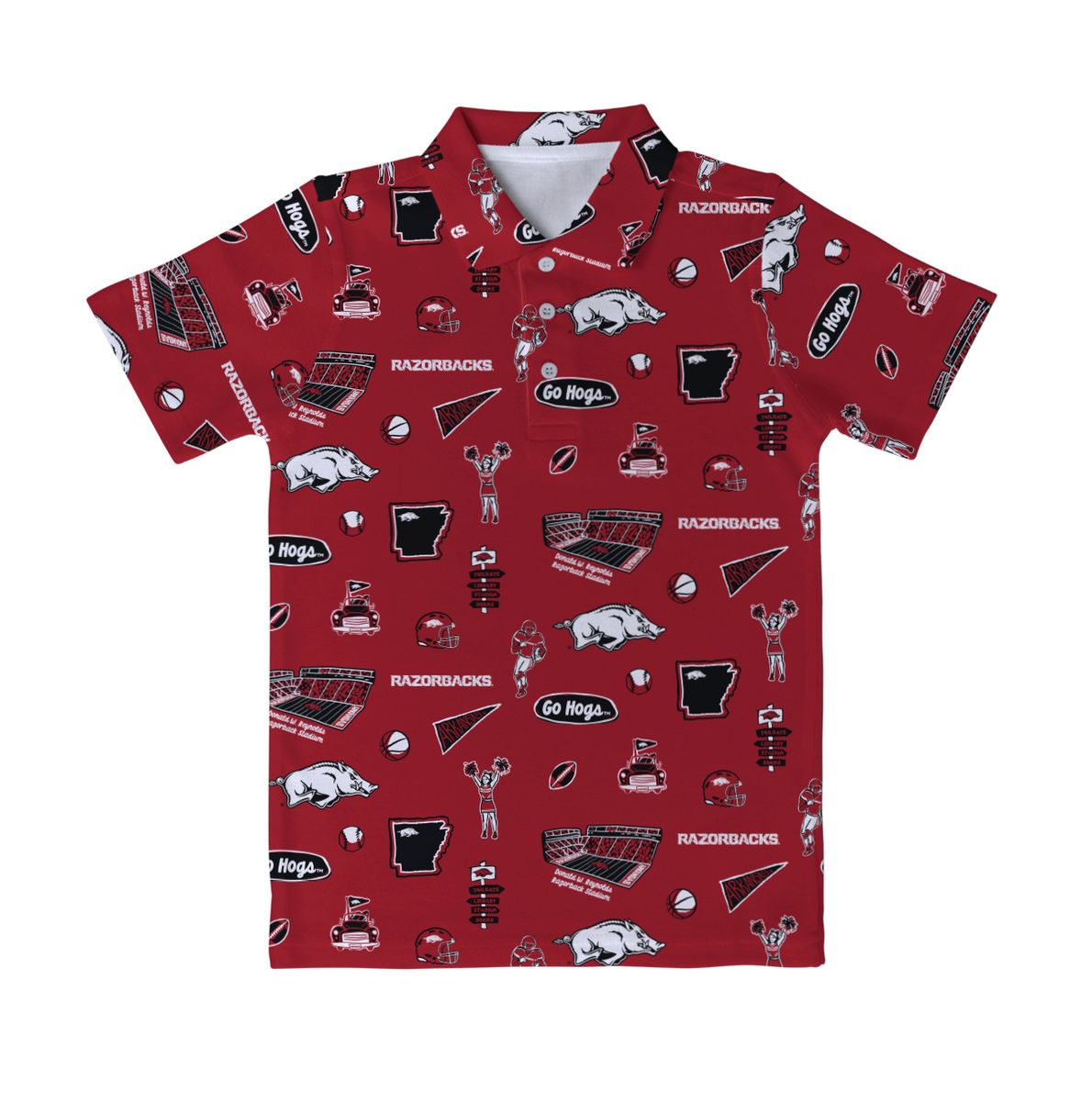 Arkansas Razorbacks Impressions Artwork Polo Shirt