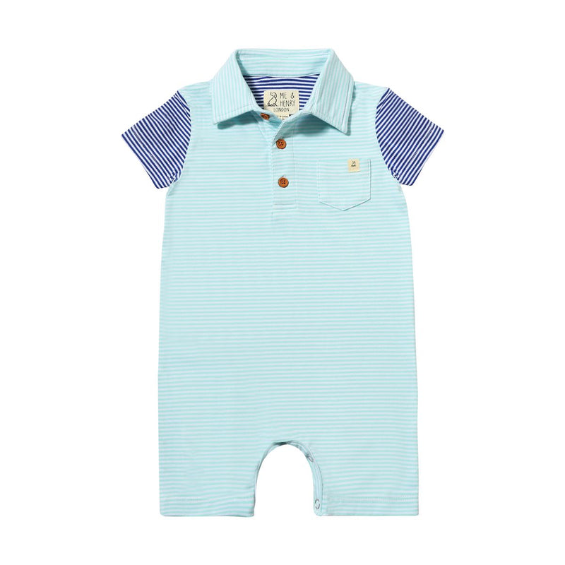 Saltash Polo Romper | Blue/Royal Blue