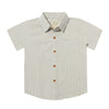 Newport Woven Shirt | Grey/White Thin Double Stripe