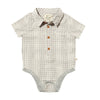 Helford Woven Onesie | Grey/White Gauze Plaid