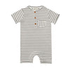 Camborne Henley Romper | Grey/White Stripe