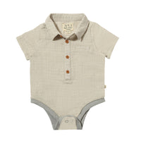 Helford Woven Onesie | Beige Gauze