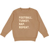 Football Turkey Nap Repeat Thanksgiving Kids Sweatshirt