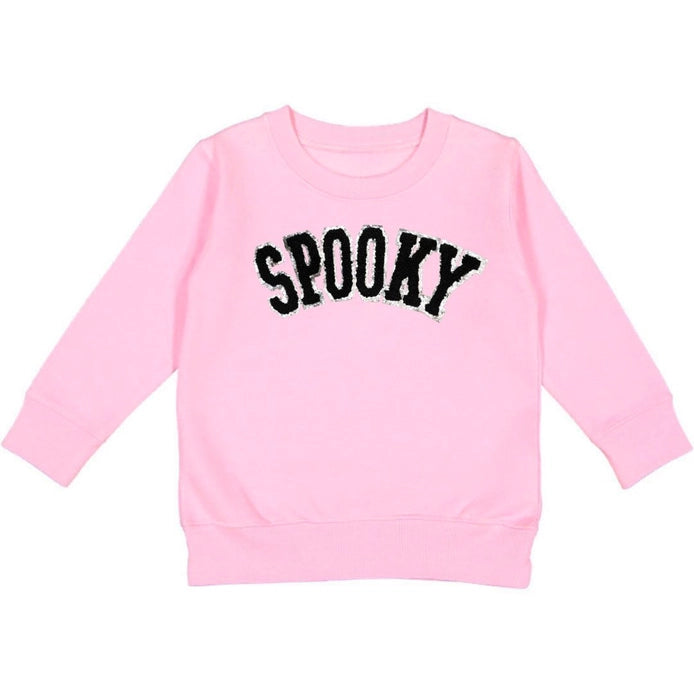 Patch Halloween Sweatshirt - Spooky Pink