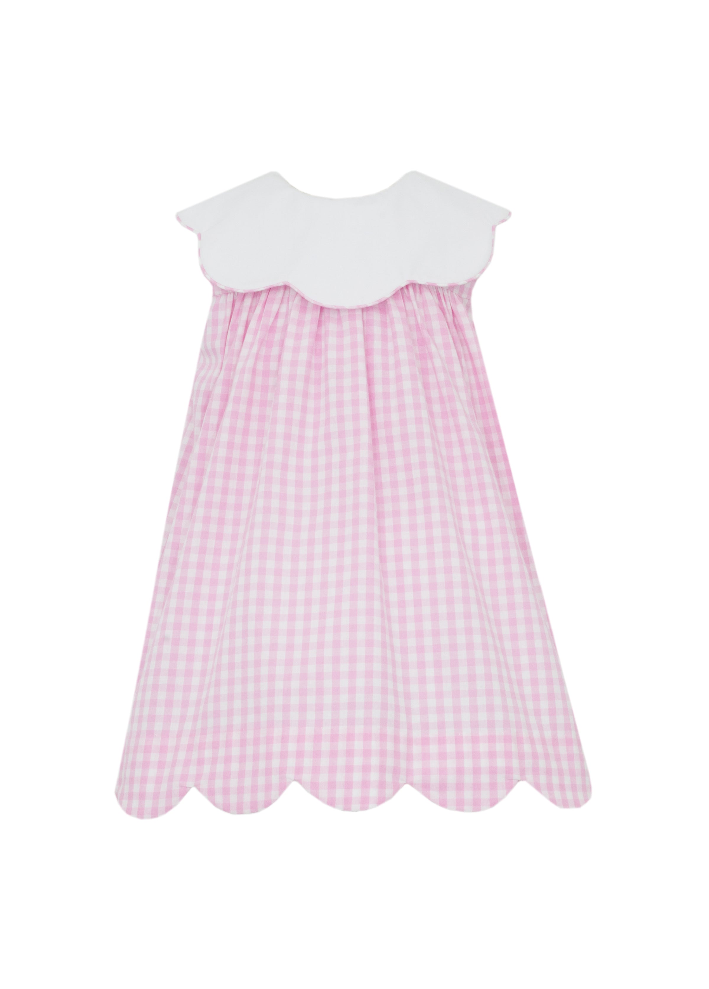 Scalloped Float Dress- Pink Gingham