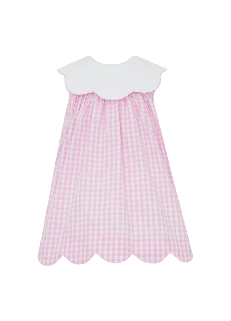 Scalloped Float Dress- Pink Gingham