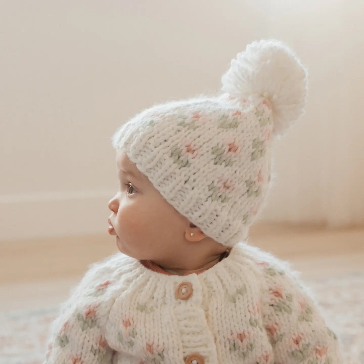 Bitty Blooms Blush Beanie