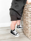 Ribbed Biker Short - Charcoal