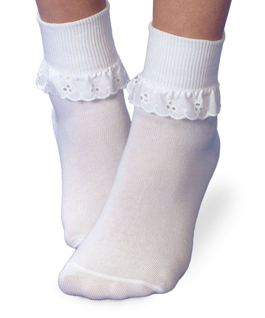 Eyelet Lace Turn Cuff Socks 1 Pair