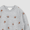 Football Print on Heather Grey Sweatshirt