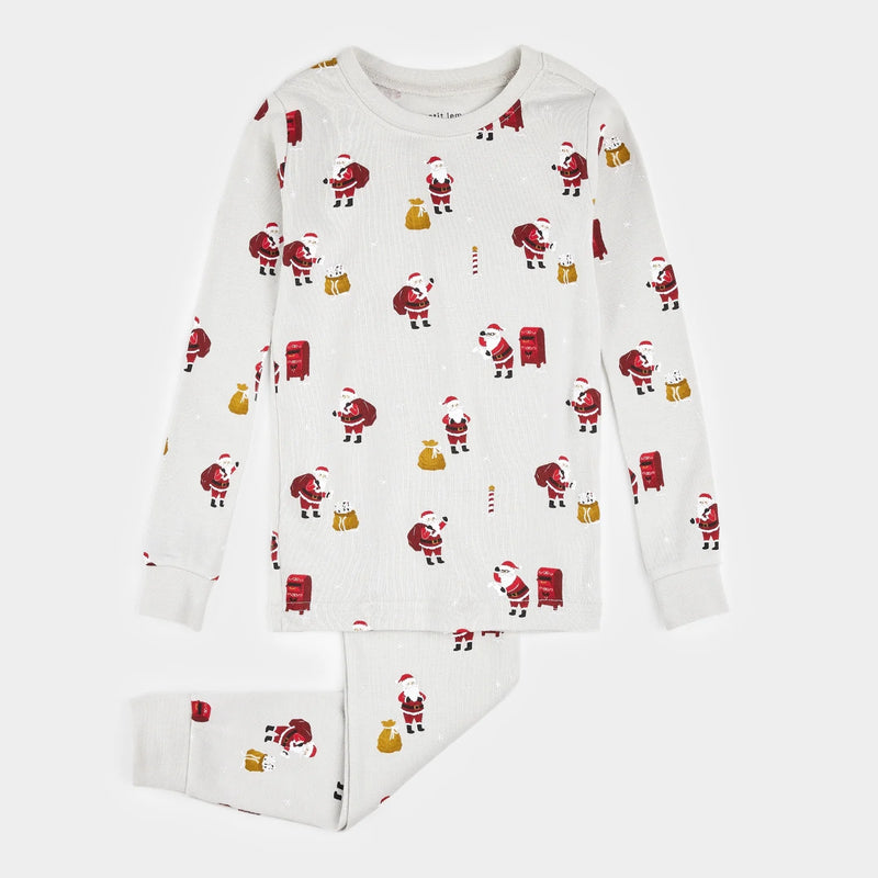 Must Be Santa Print on Lunar Rock PJ Set