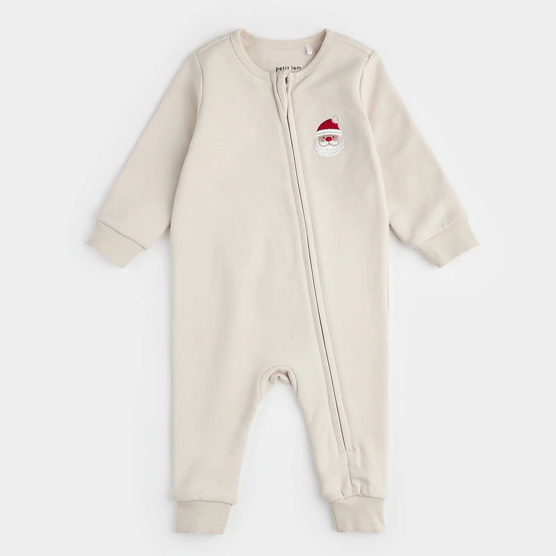 Santa Baby on Crème Fleece Playsuit