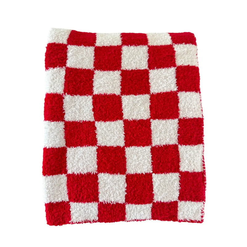 Phufy Bliss Checker Blanket- Red