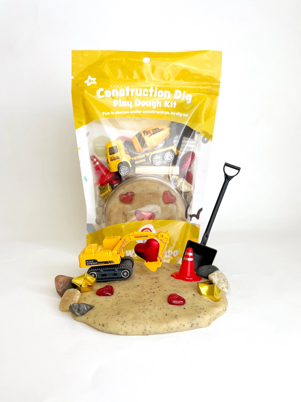 "I Dig You" Valentines Construction Sensory Play Dough Kit