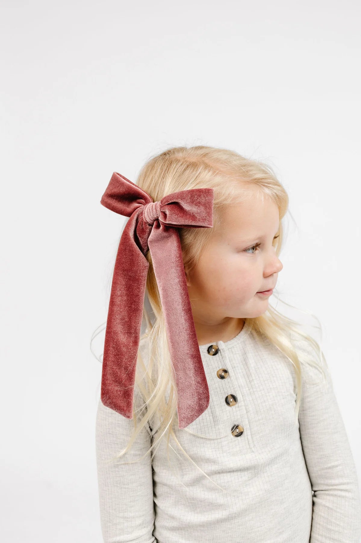 Velvet Sash - Rose Bow Clip