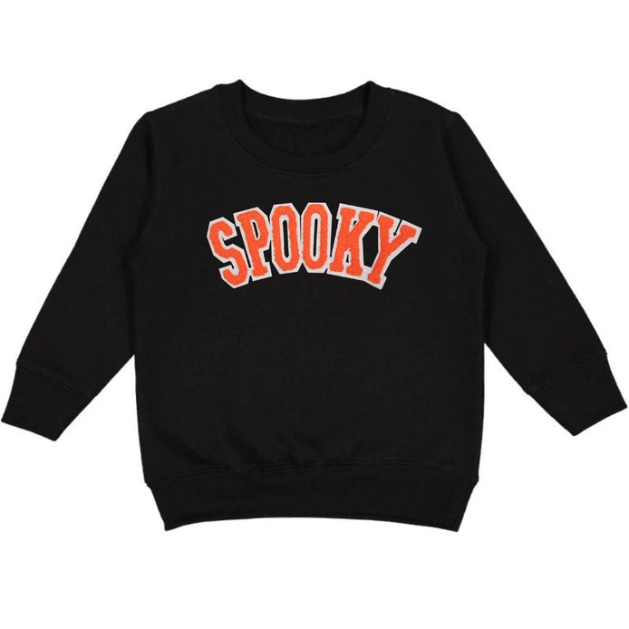 Patch Halloween Sweatshirt - Spooky Black