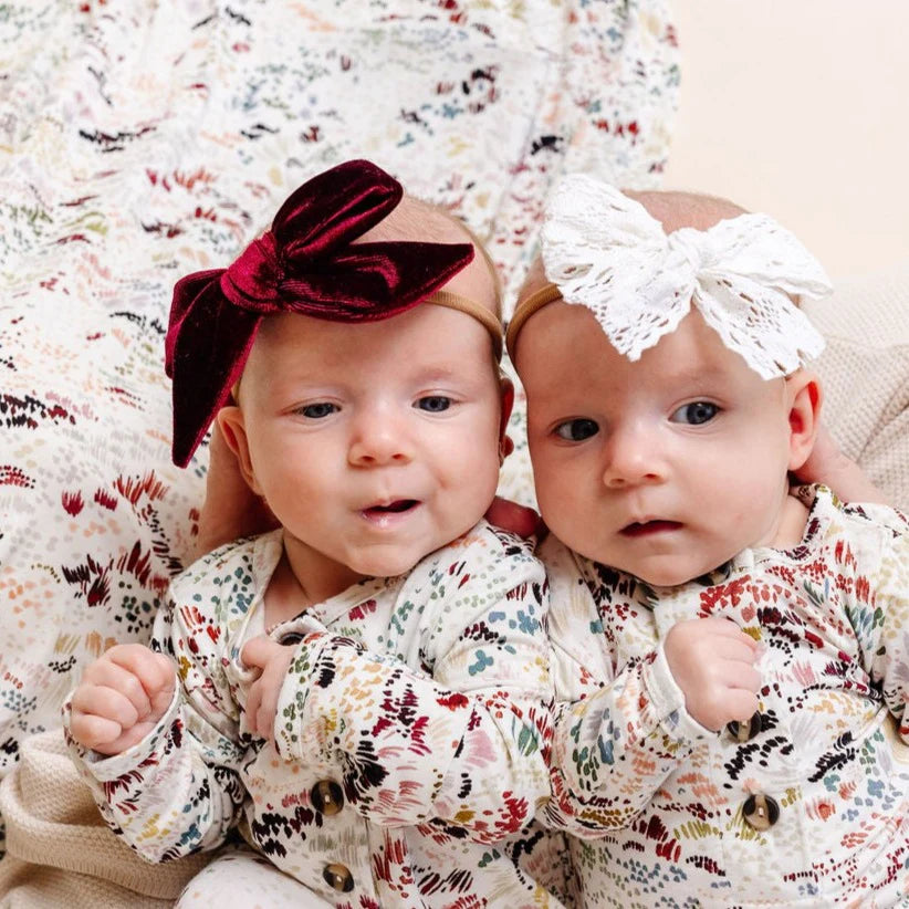 Velvet - Wine Bow Headband