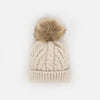 Natural Pop Pom Beanie