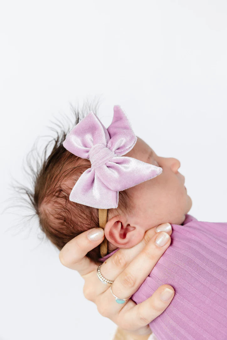 Velvet - Lilac Bow Headband