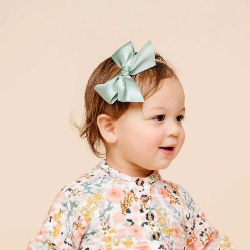 Satin - Sage Bow Headband