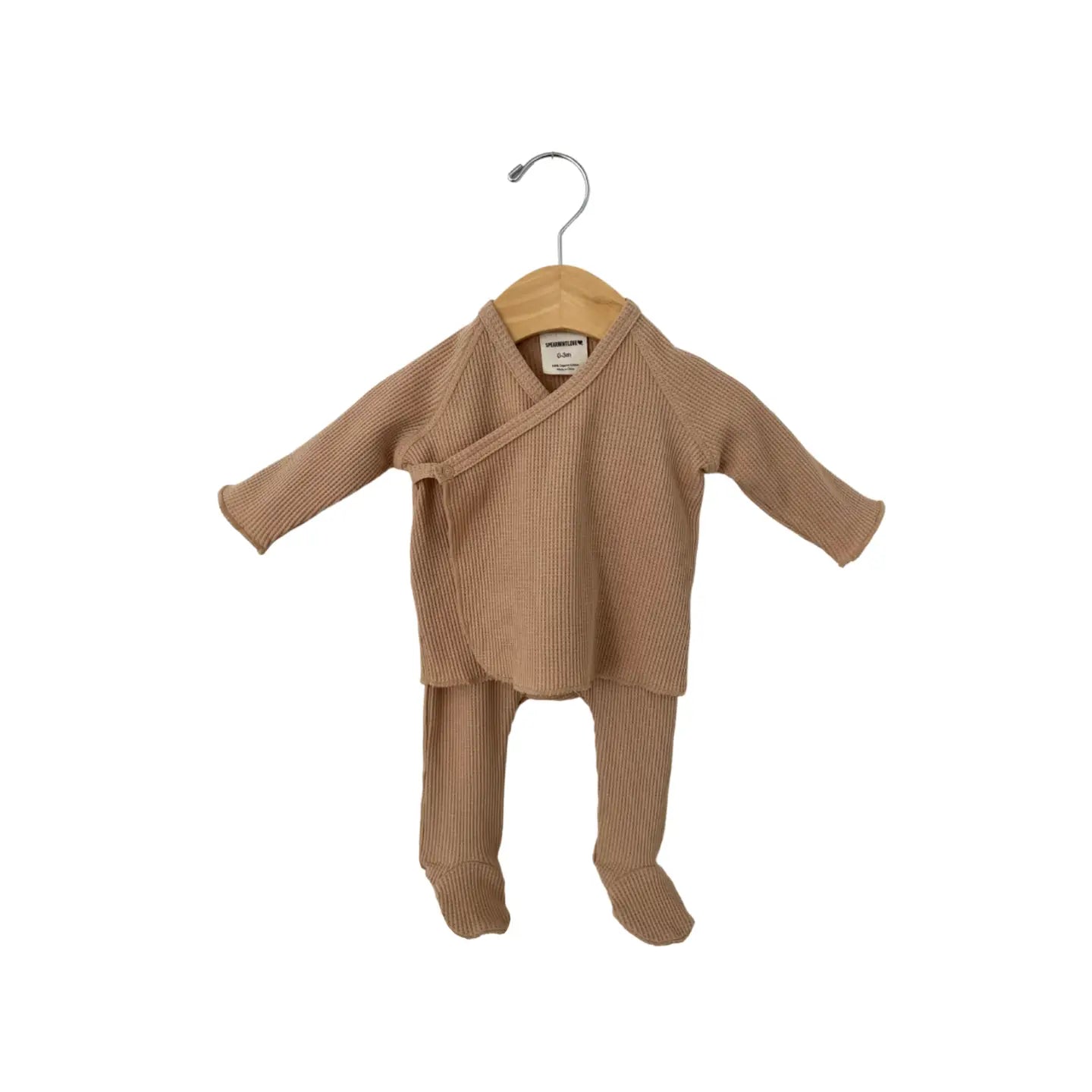 Organic Waffle Kimono & Pant Set- Tan