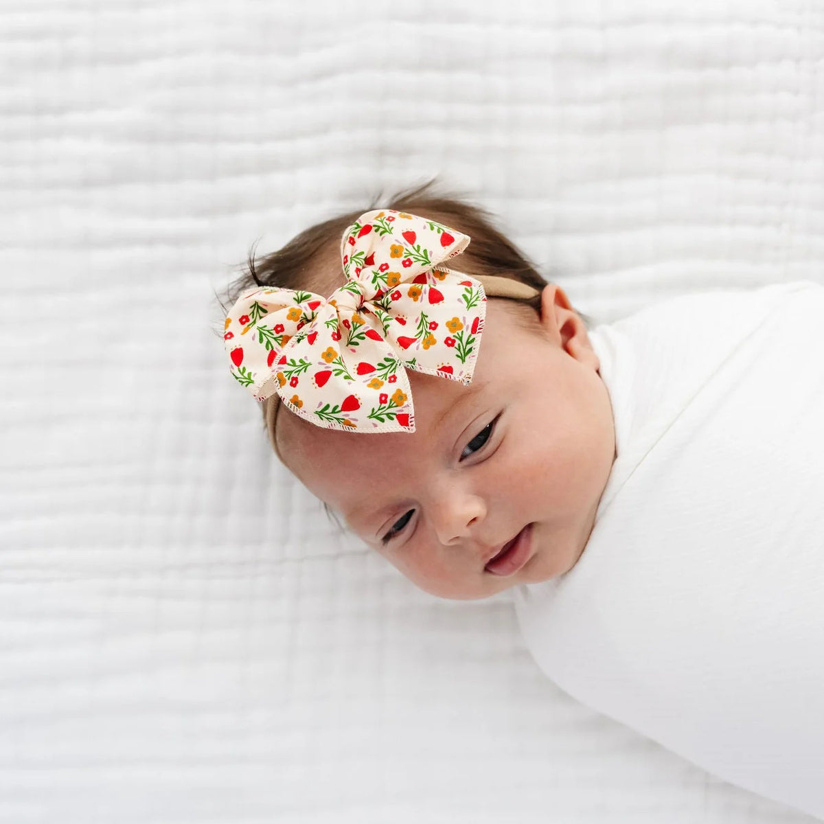 Heirloom Bow - Red Floral Headband