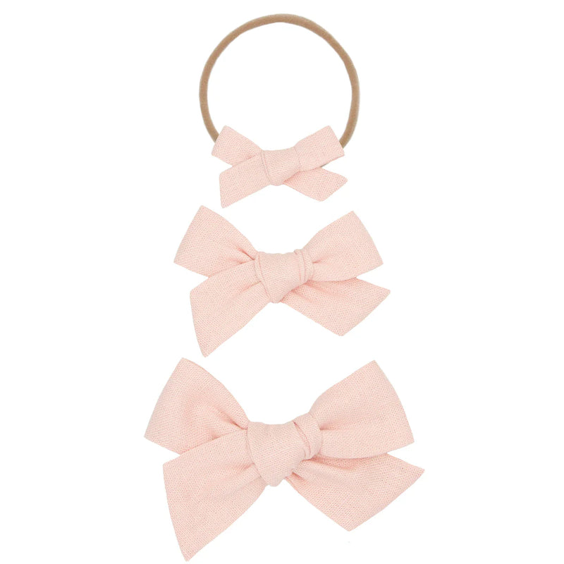 Linen Bow Headband - Ballet