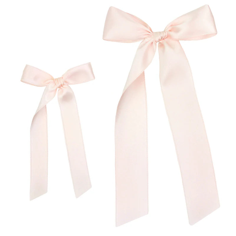 Satin Sash - Blush Bow Clip