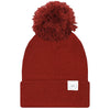 Beanie With Pom - Brick Red