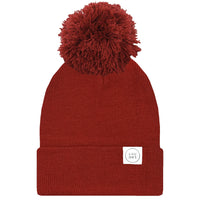 Beanie With Pom - Brick Red