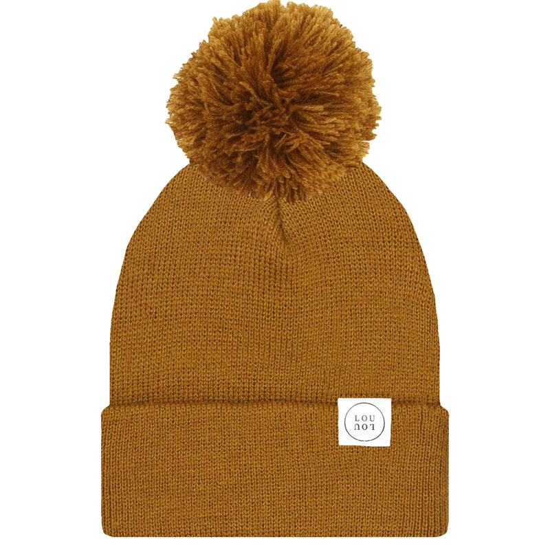 Beanie With Pom - Camel Brown