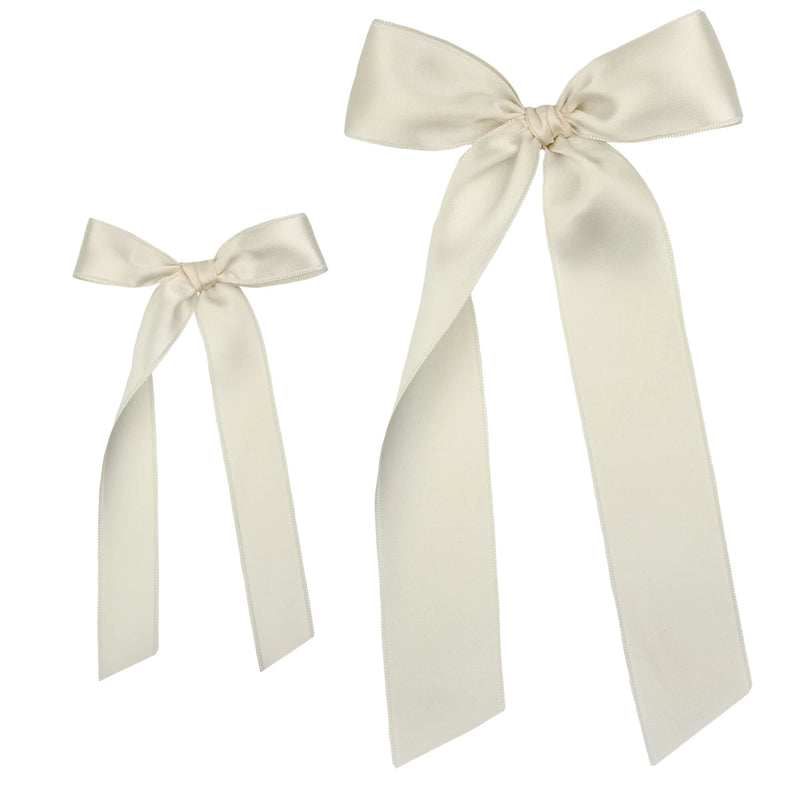 Satin Sash - Champagne Bow Clip