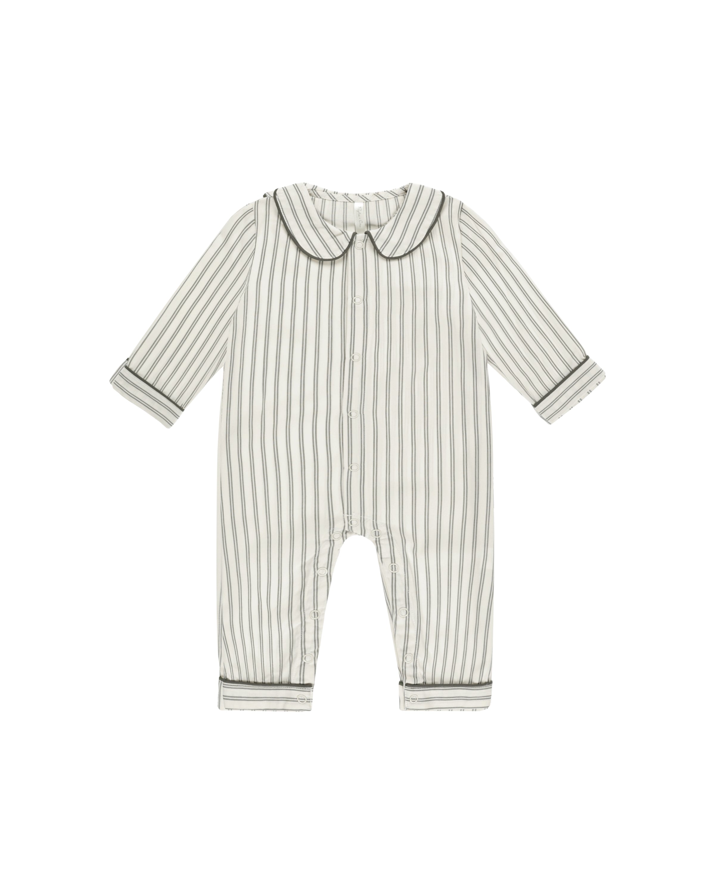 Baby Pajama Romper || Forest Pinstripe