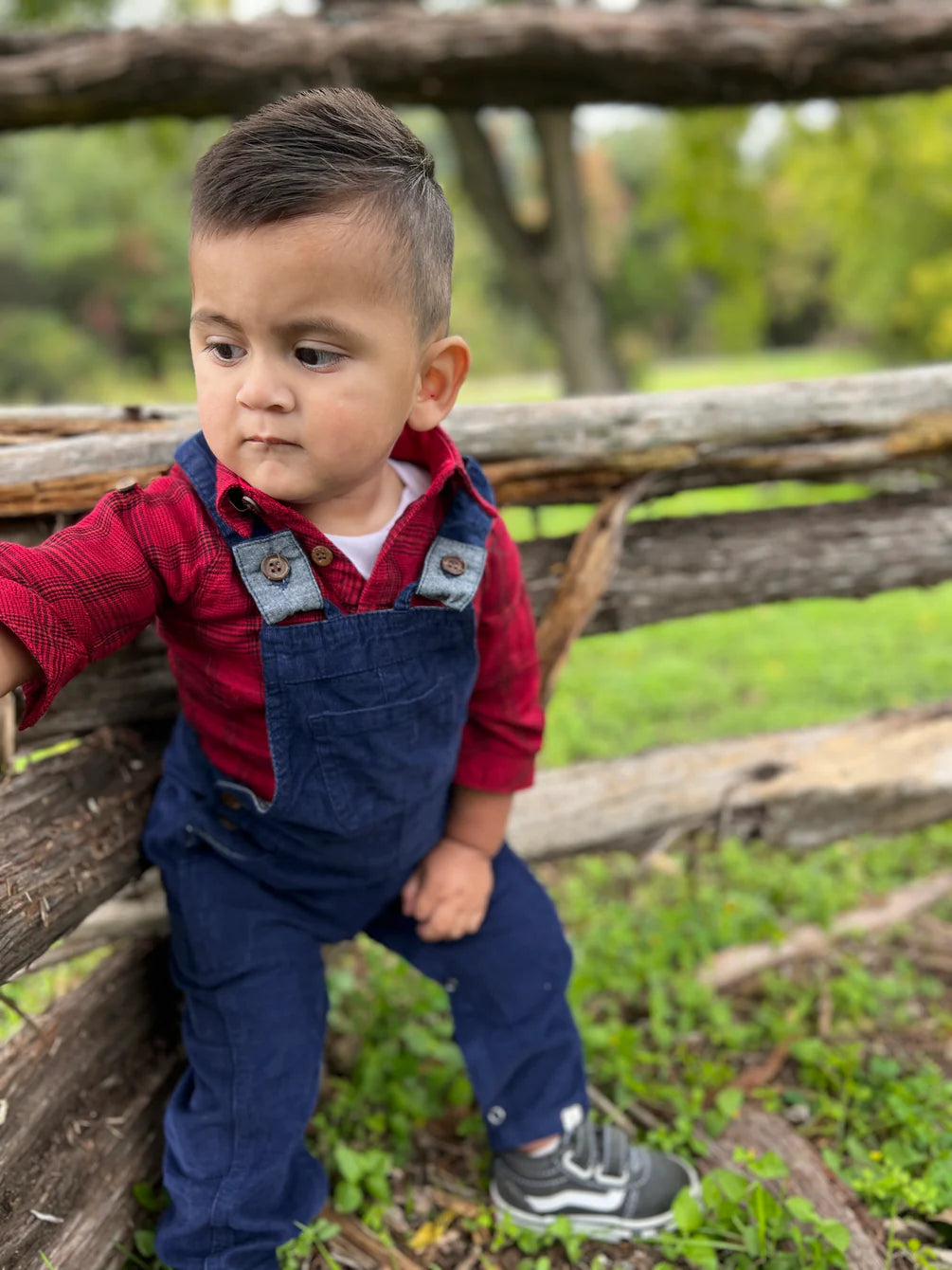 Jasper Woven Onesie - Red/Black Plaid