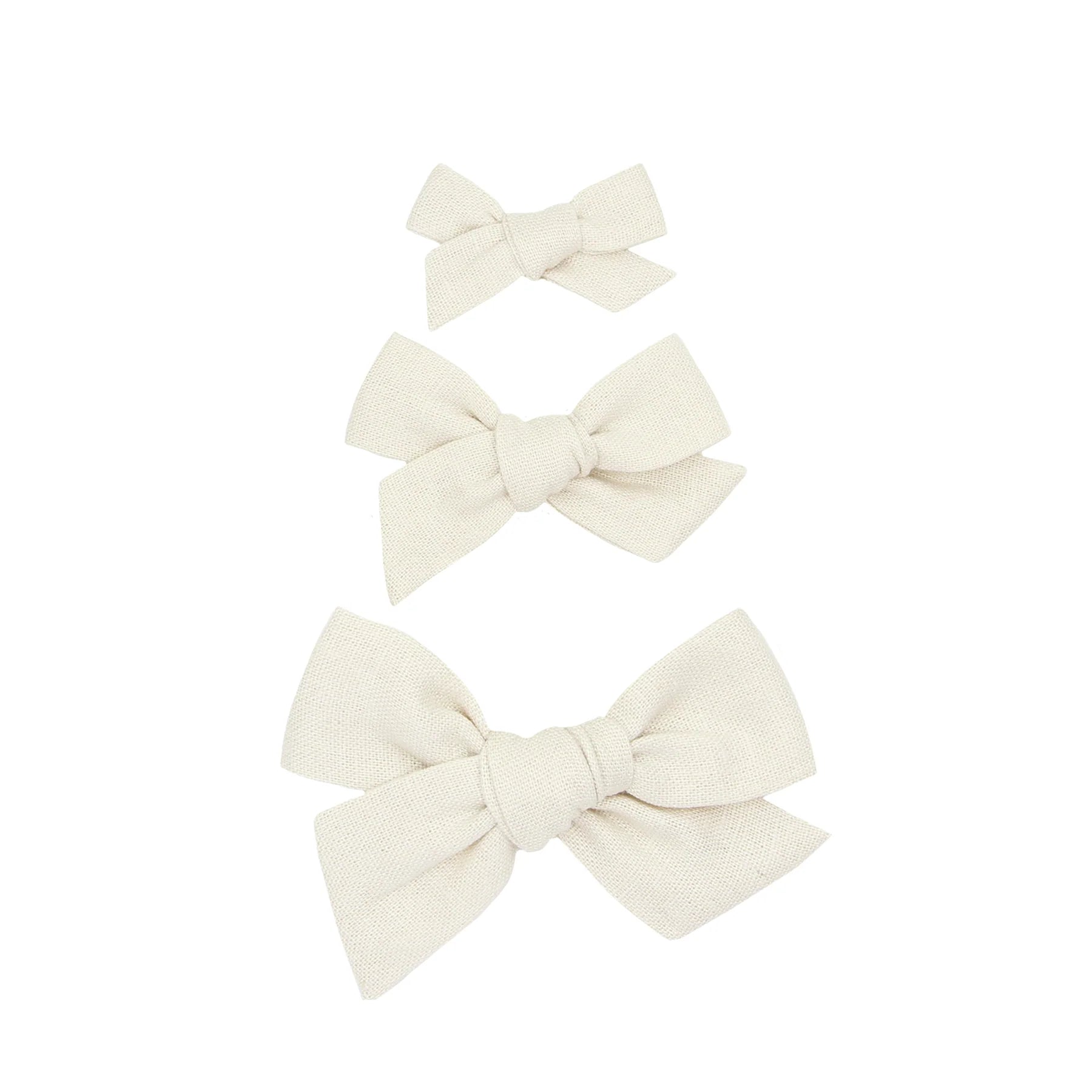 Linen Bow - Ivory Clip