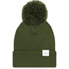 Beanie With Pom - Olive Green