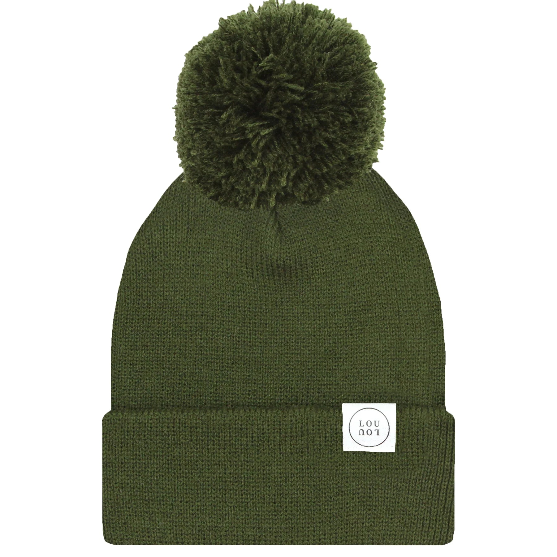 Beanie With Pom - Olive Green