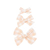 Linen Bow - Peach Gingham Clip