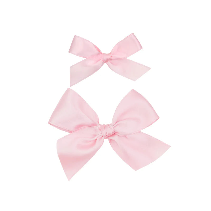 Satin - Baby Pink Bow Clip