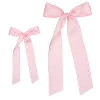 Satin Sash - Baby Pink Bow Clip