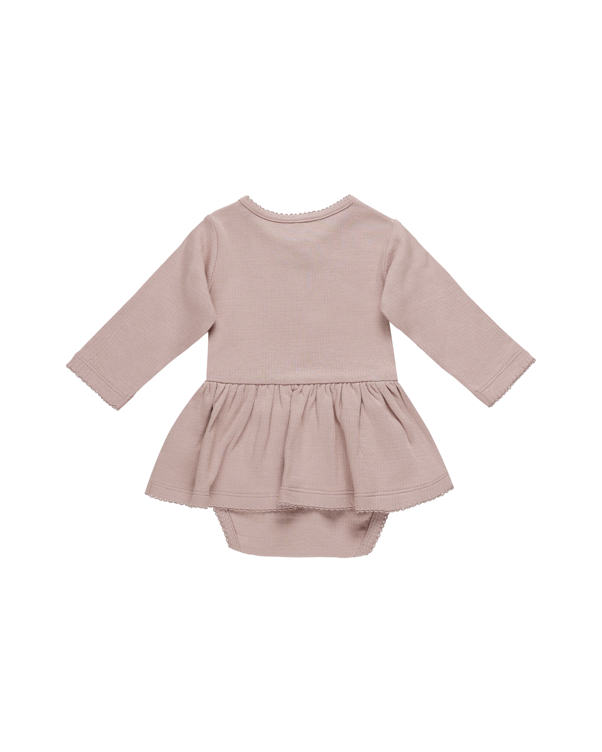 Pointelle Skirted Bodysuit || Mauve