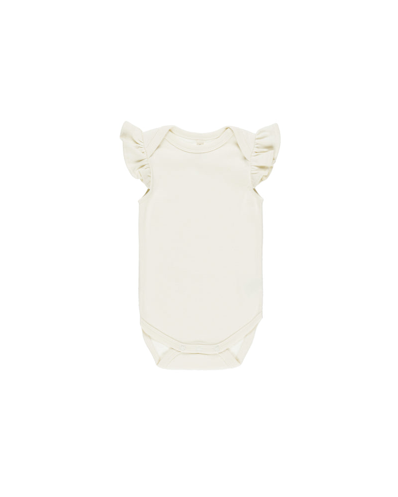 Flutter Sleeve Bodysuit || Ivory