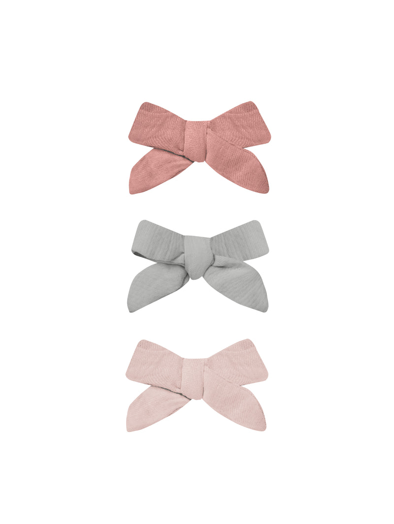 Bow W. Clip, Set Of 3 || Lipstick, Sky, Bubblegum