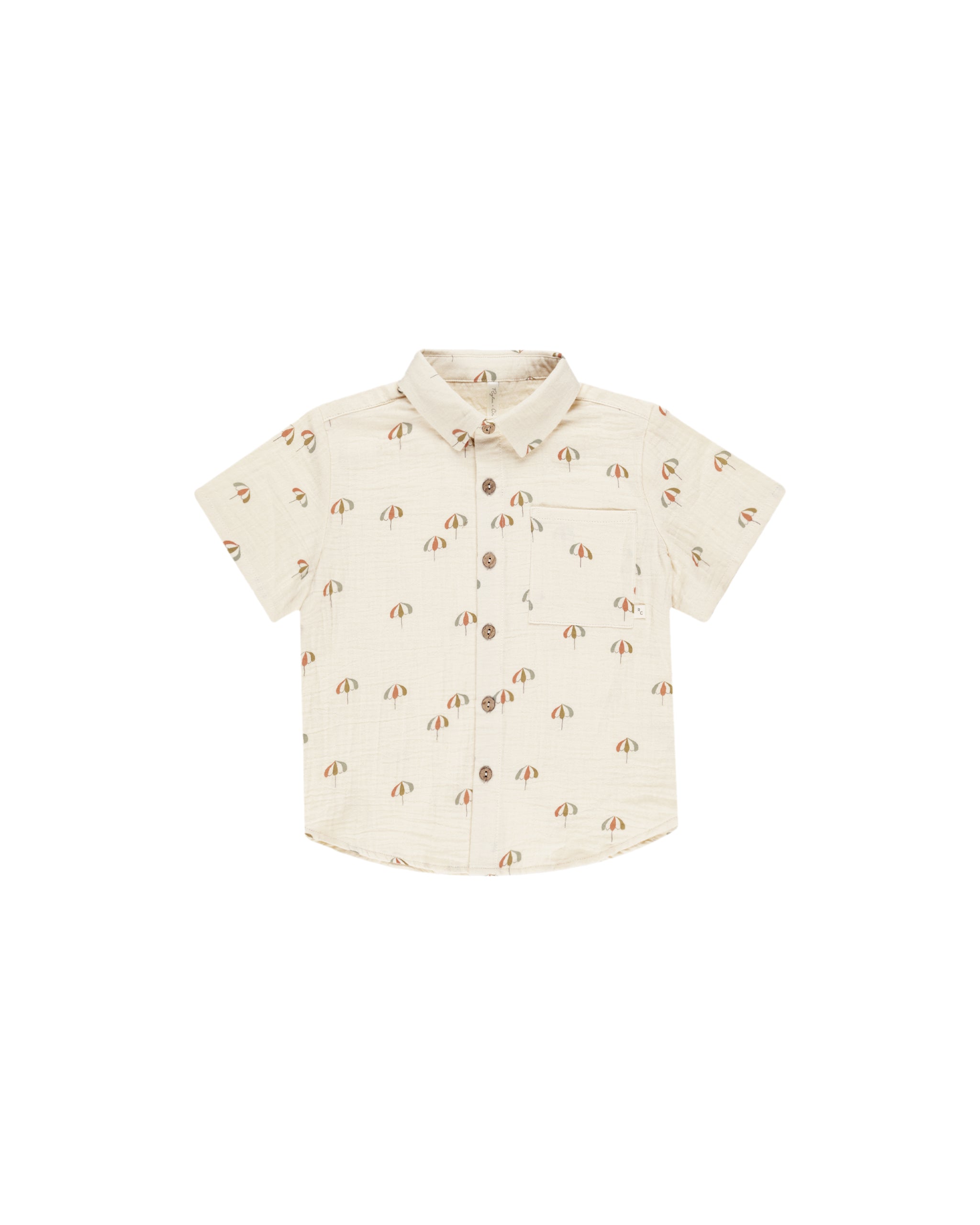 Collared Short Sleeve Shirt || Umbrellas