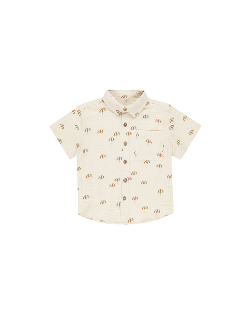 Collared Short Sleeve Shirt || Umbrellas