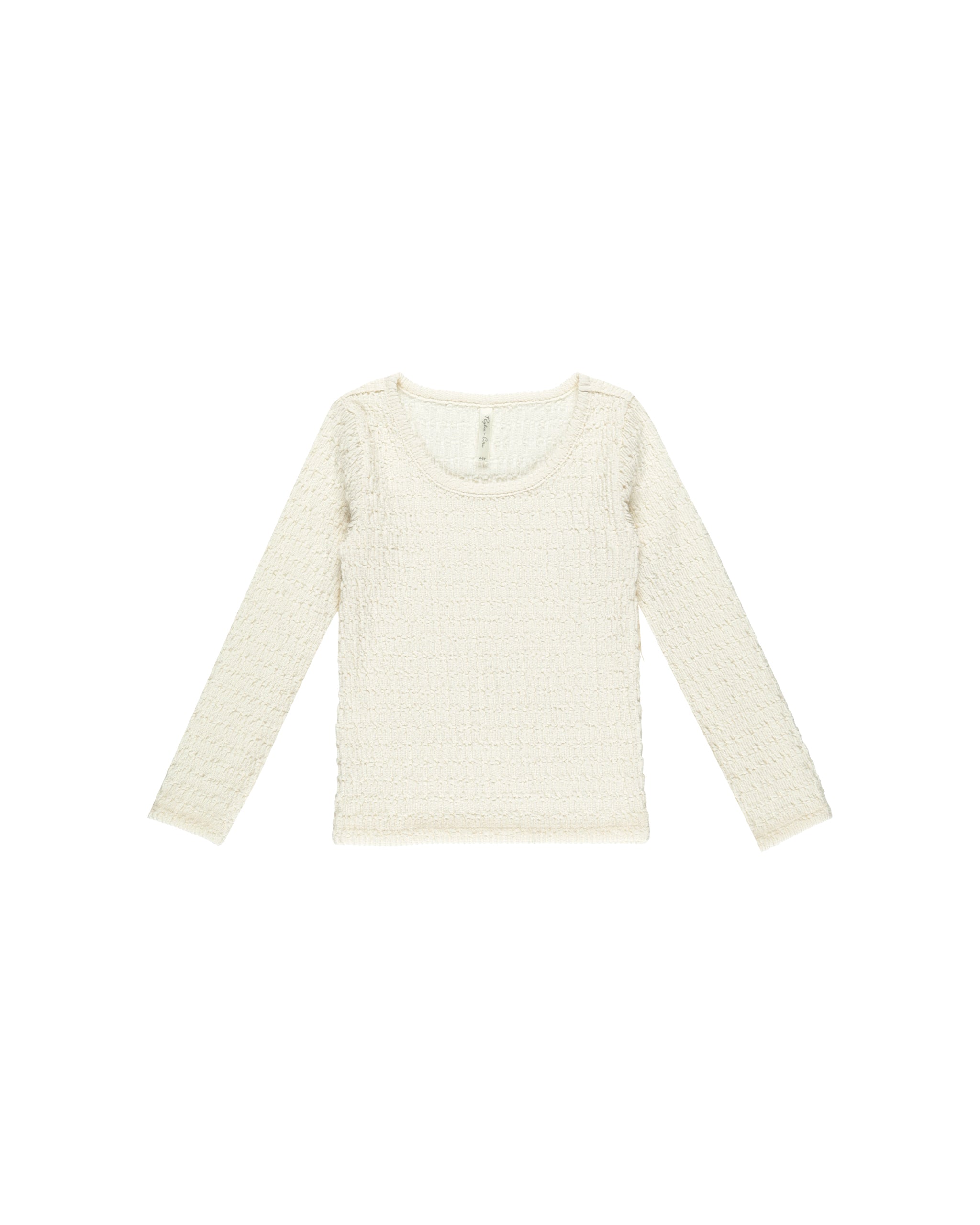 Textured Long Sleeve Top || Ivory