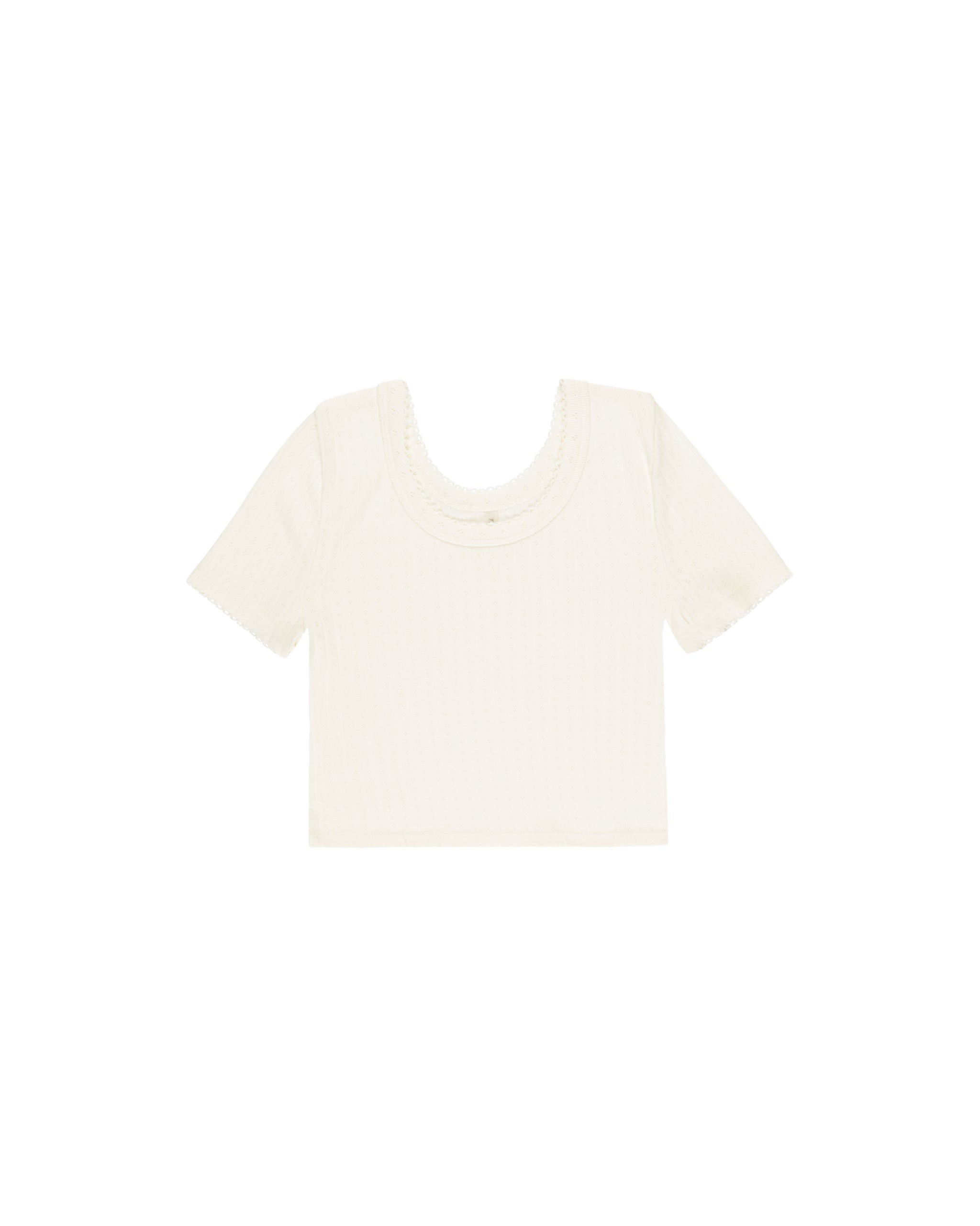 Pointelle Tee || Ivory