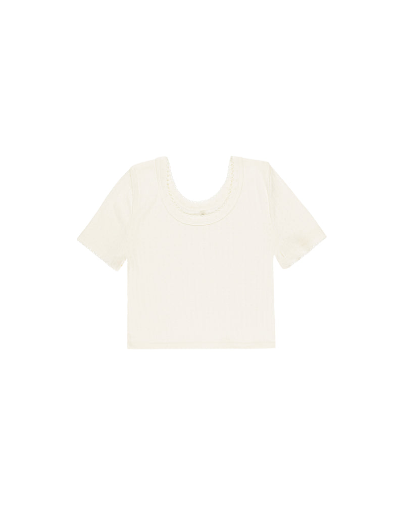 Pointelle Tee || Ivory