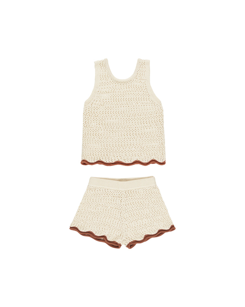 Crochet Tank Set || Natural